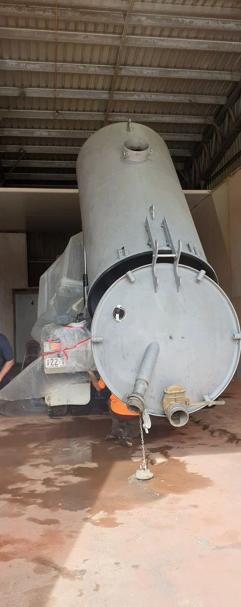 Industrial vessel prepared for protective coating